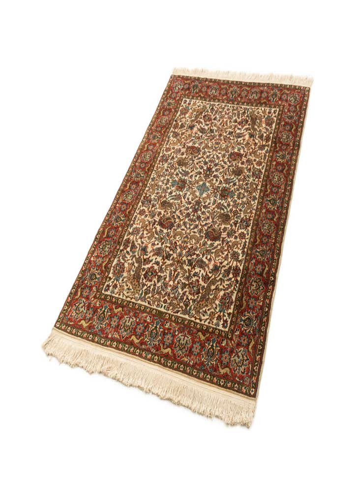 4' x 6' 1 Hand Knotted Isfahan Oriental Wool Rug