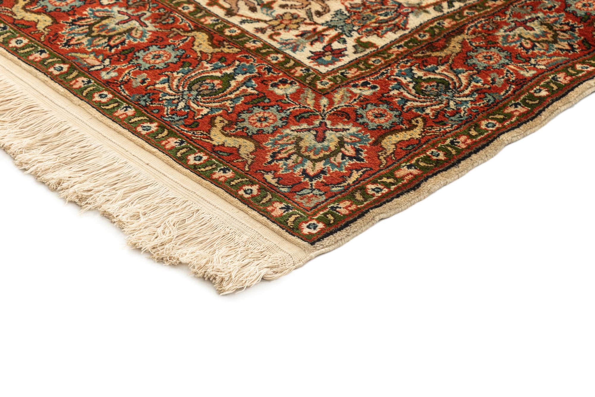 4' x 6' 1 Hand Knotted Isfahan Oriental Wool Rug
