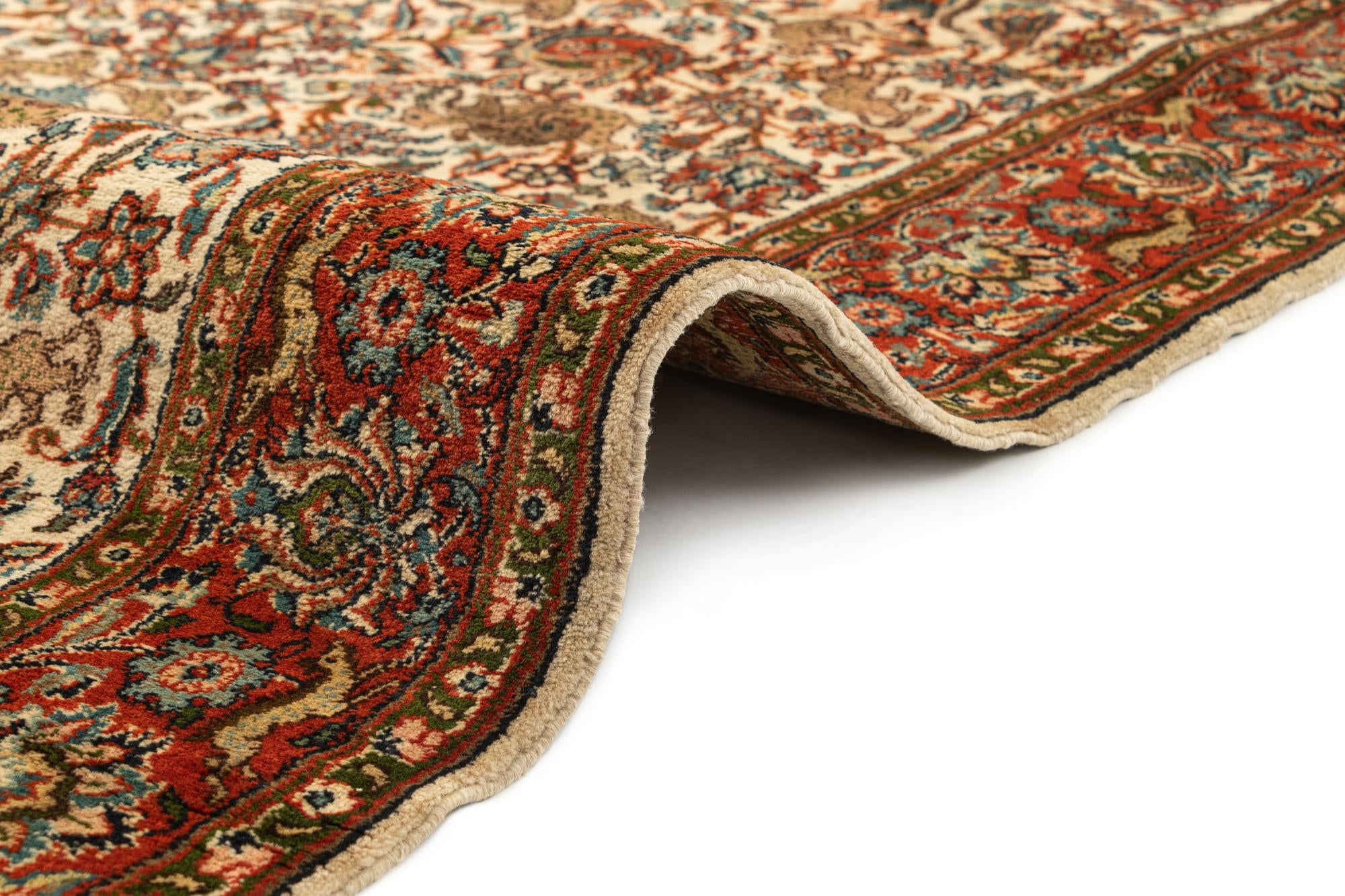 4' x 6' 1 Hand Knotted Isfahan Oriental Wool Rug