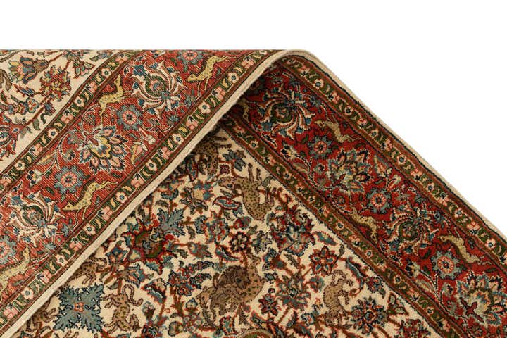 4' x 6' 1 Hand Knotted Isfahan Oriental Wool Rug