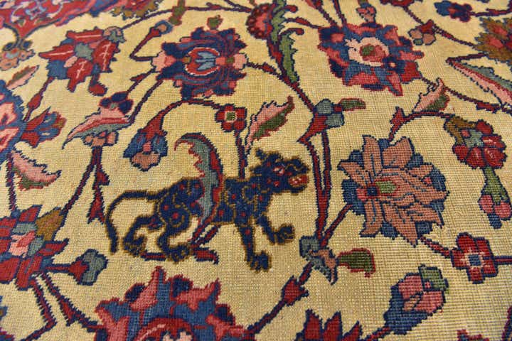 8' 7 x 11' 4 Hand Knotted Isfahan Persian Wool Rug