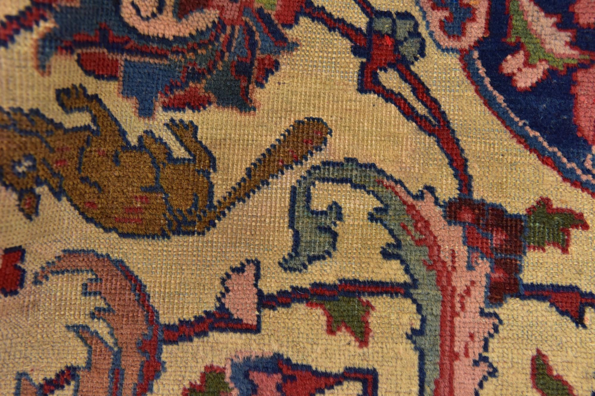 8' 7 x 11' 4 Hand Knotted Isfahan Persian Wool Rug