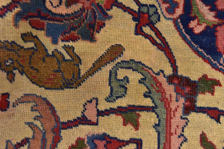 8' 7 x 11' 4 Hand Knotted Isfahan Persian Wool Rug