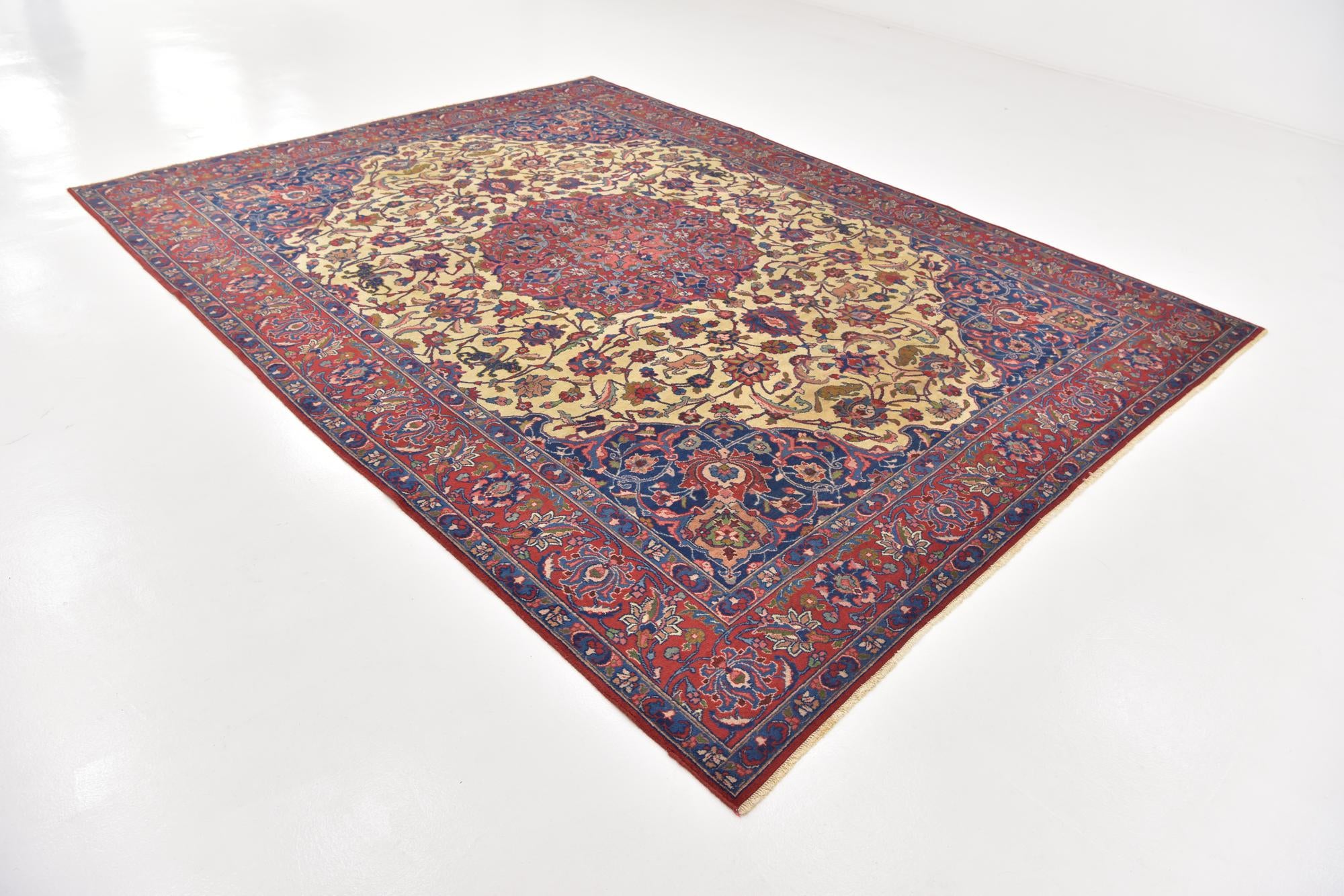 8' 7 x 11' 4 Hand Knotted Isfahan Persian Wool Rug