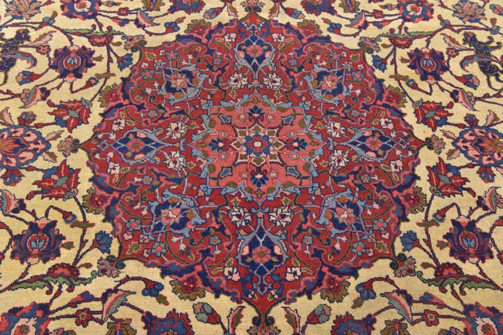 8' 7 x 11' 4 Hand Knotted Isfahan Persian Wool Rug