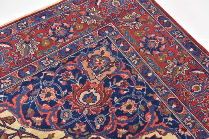 8' 7 x 11' 4 Hand Knotted Isfahan Persian Wool Rug