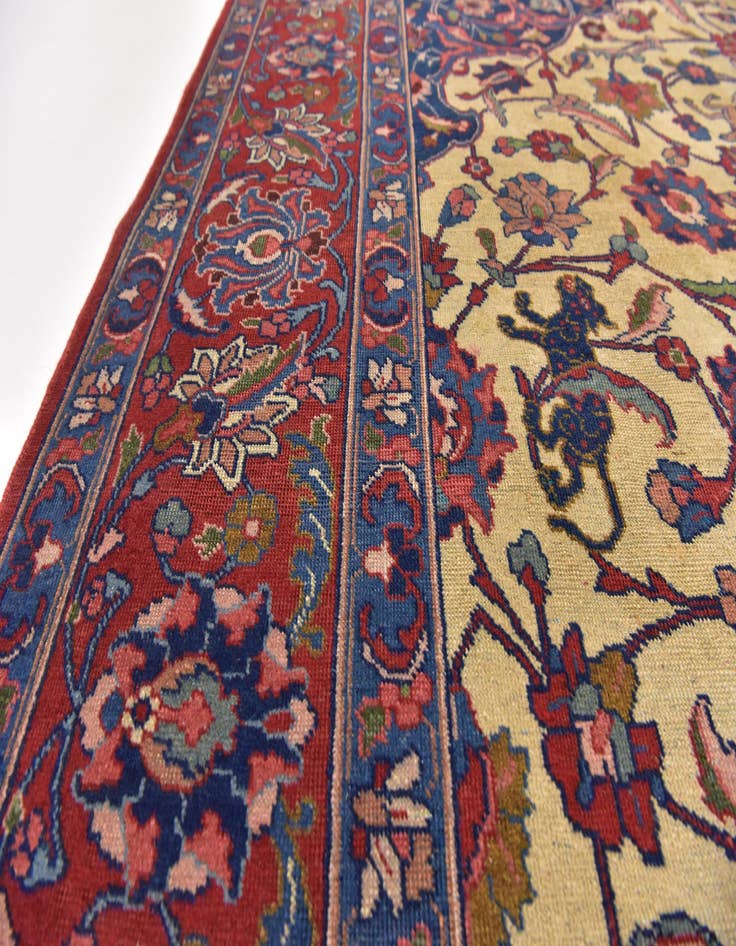 Detail image of 8' 7 x 11' 4 Hand Knotted Isfahan Persian Wool Rug