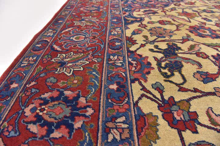 8' 7 x 11' 4 Hand Knotted Isfahan Persian Wool Rug