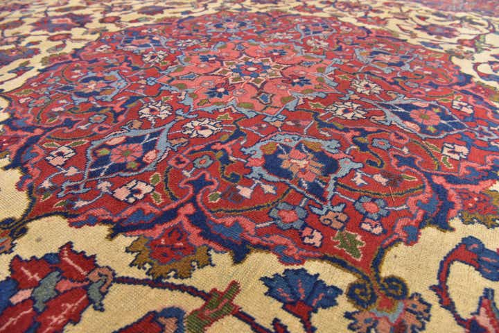 8' 7 x 11' 4 Hand Knotted Isfahan Persian Wool Rug