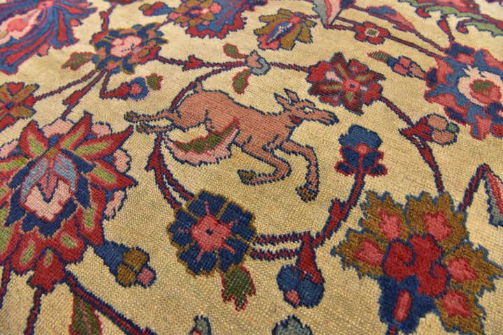 8' 7 x 11' 4 Hand Knotted Isfahan Persian Wool Rug