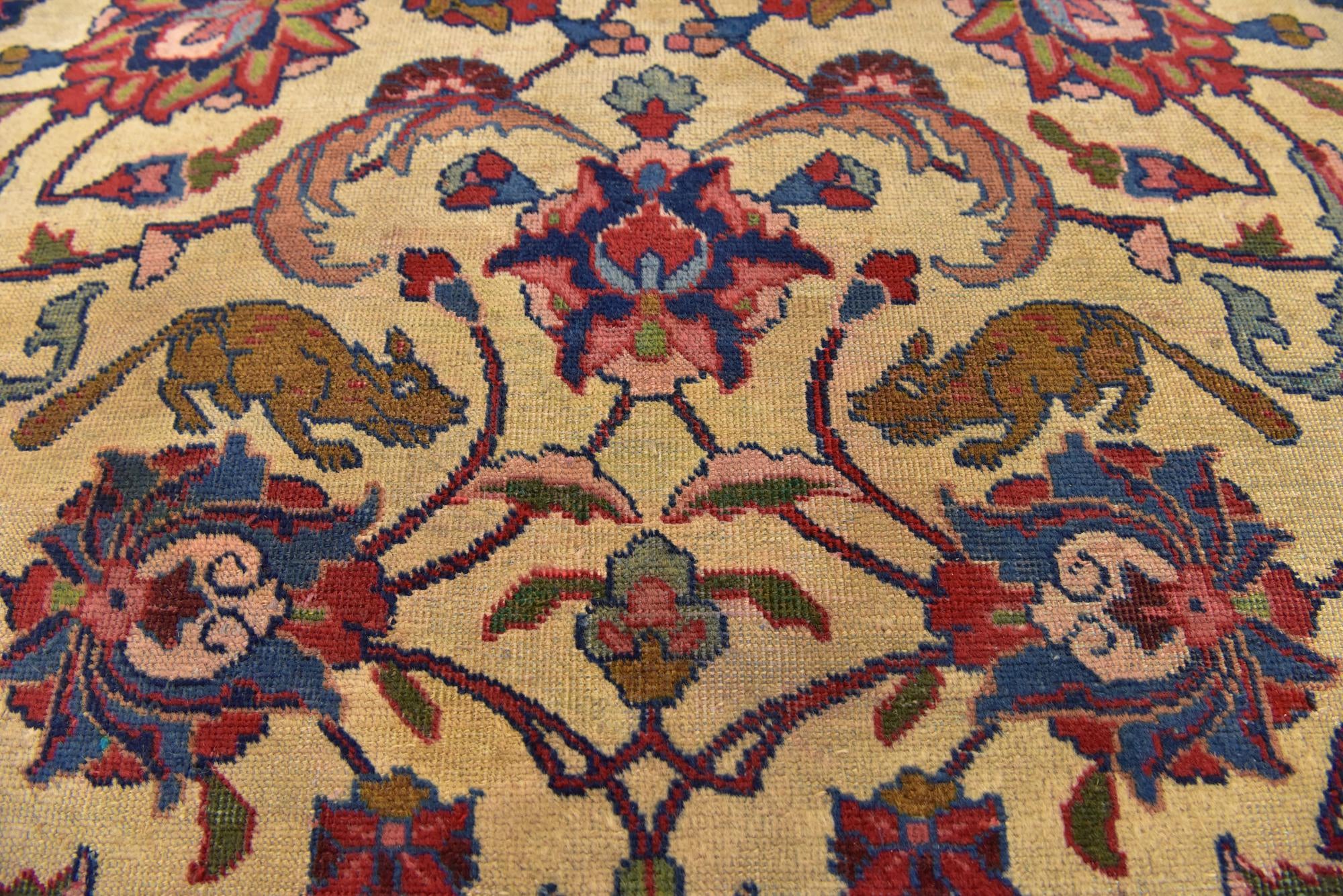 8' 7 x 11' 4 Hand Knotted Isfahan Persian Wool Rug
