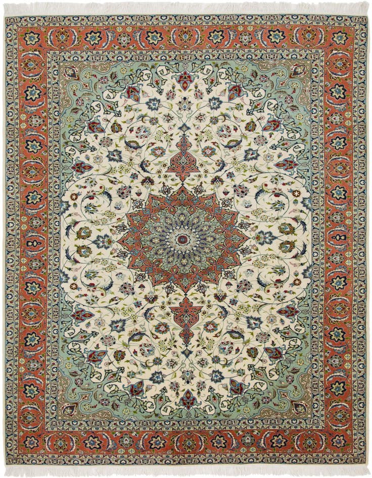 Detail image of 6' 5 x 9' 8 Hand Knotted Isfahan Persian Rug