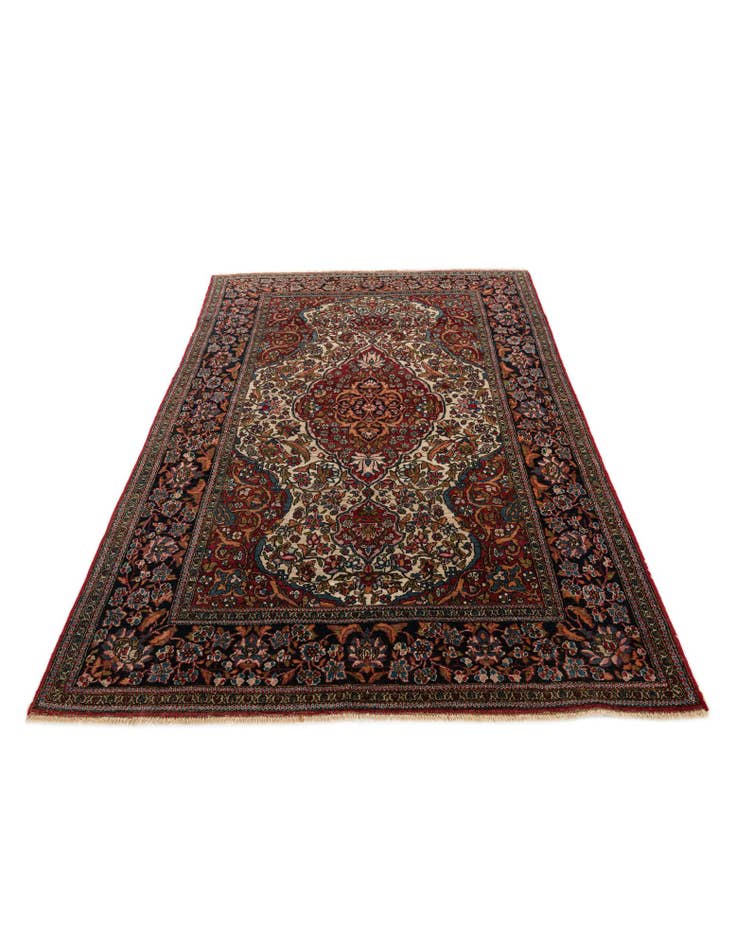 Detail image of 4' 8 x 7' 3 Hand Knotted Isfahan Persian Wool Rug