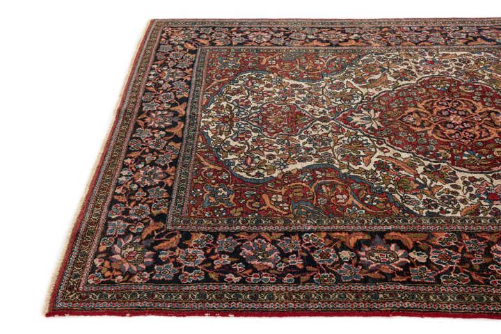 4' 8 x 7' 3 Hand Knotted Isfahan Persian Wool Rug