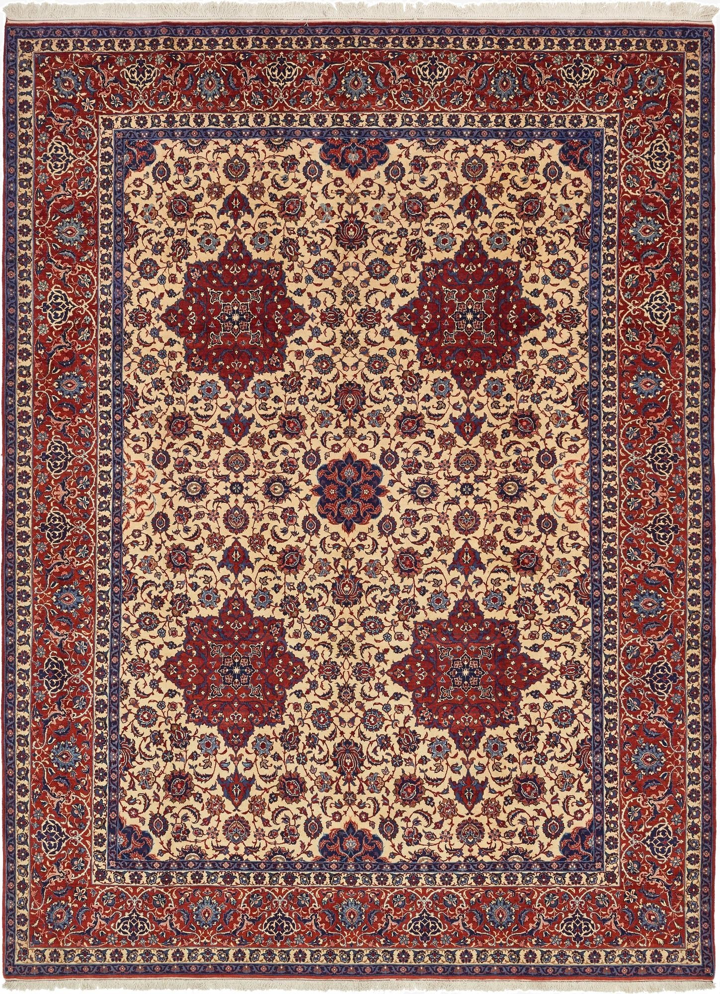 9' 6 x 13'  Hand Knotted Isfahan Persian Wool Rug