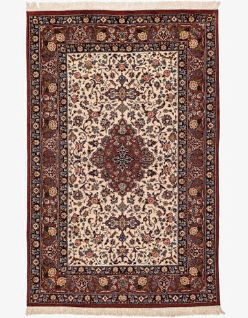 6' 8 x 9' 2 Hand Knotted Isfahan Oriental Wool Rug
