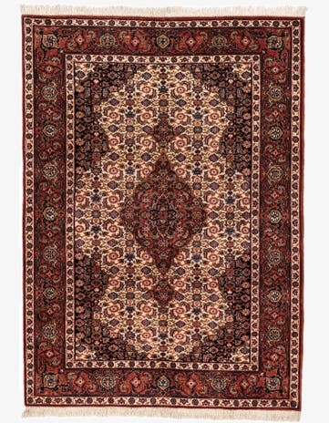 4' 5 x 6' 1 Hand Knotted Isfahan Wool Rug