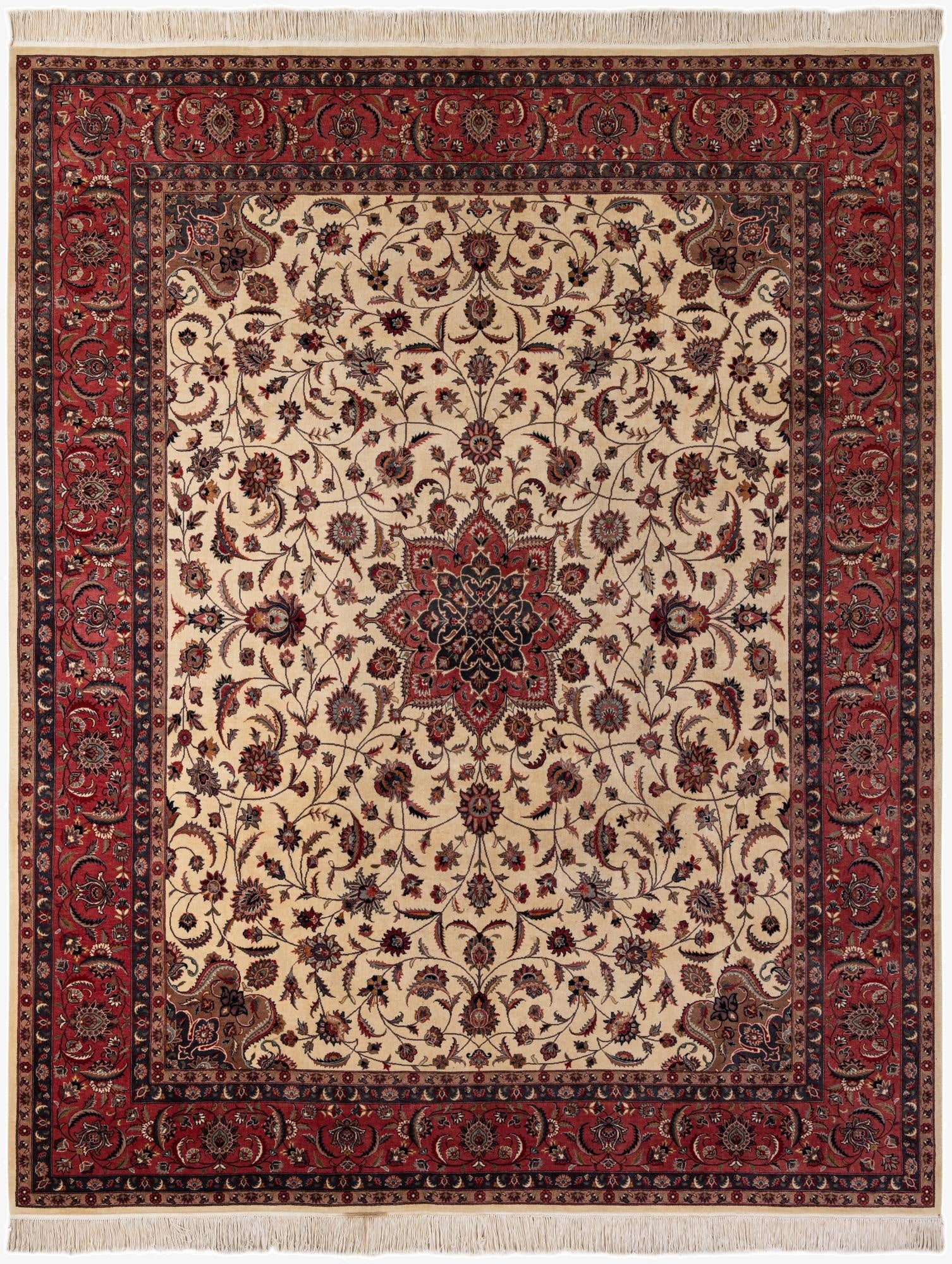 8' 2 x 10' 3  Hand Knotted Isfahan Wool Rug