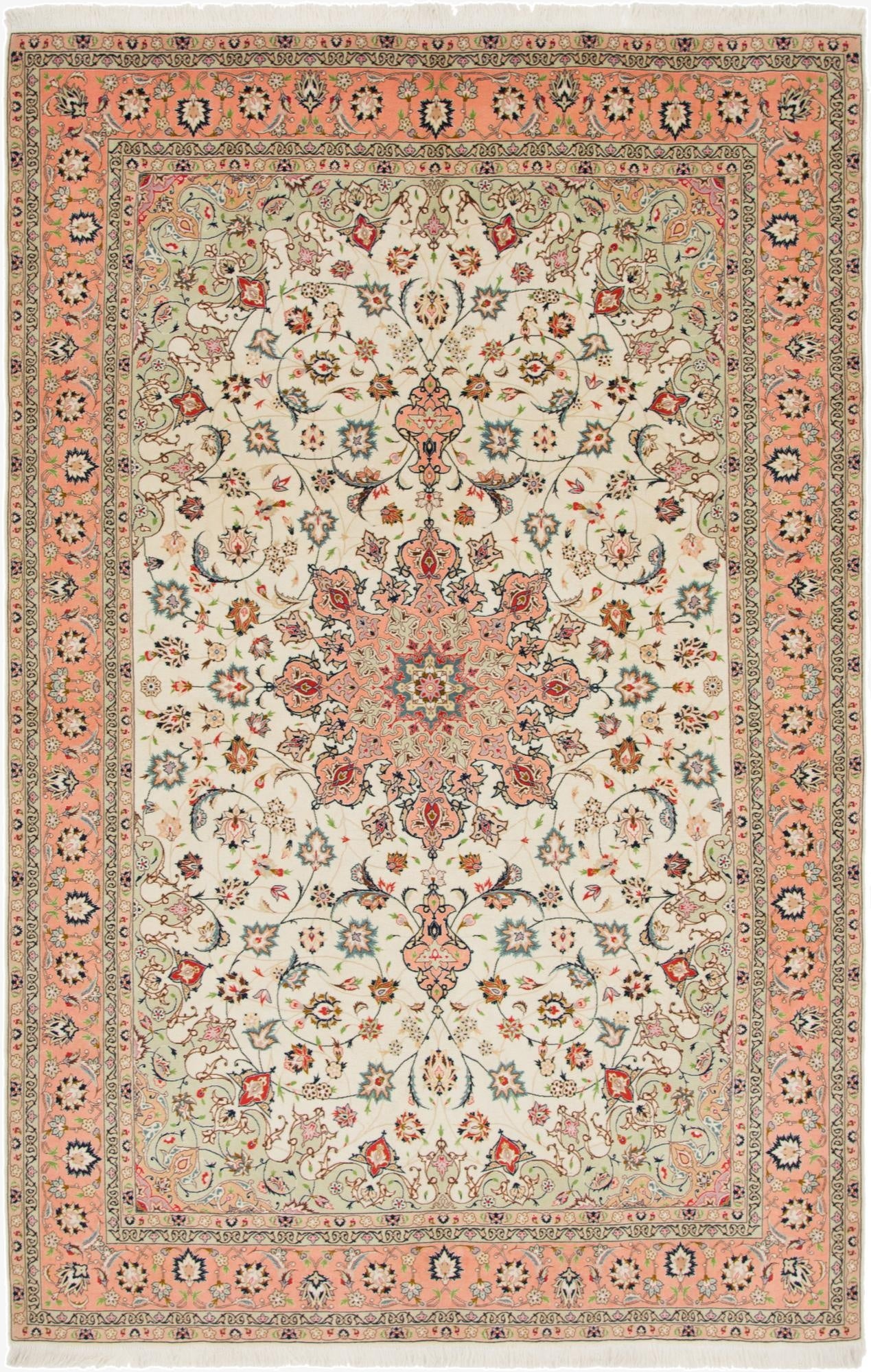 6' 5 x 10' 2  Hand Knotted Isfahan Persian Rug