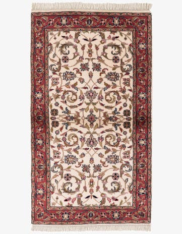 3' x 5' 4 Hand Knotted Isfahan Wool Rug