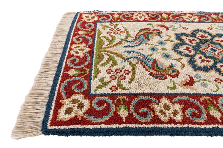Detail image of 2' 10 x 4' 10 Hand Knotted Jaipur Agra Wool Rug