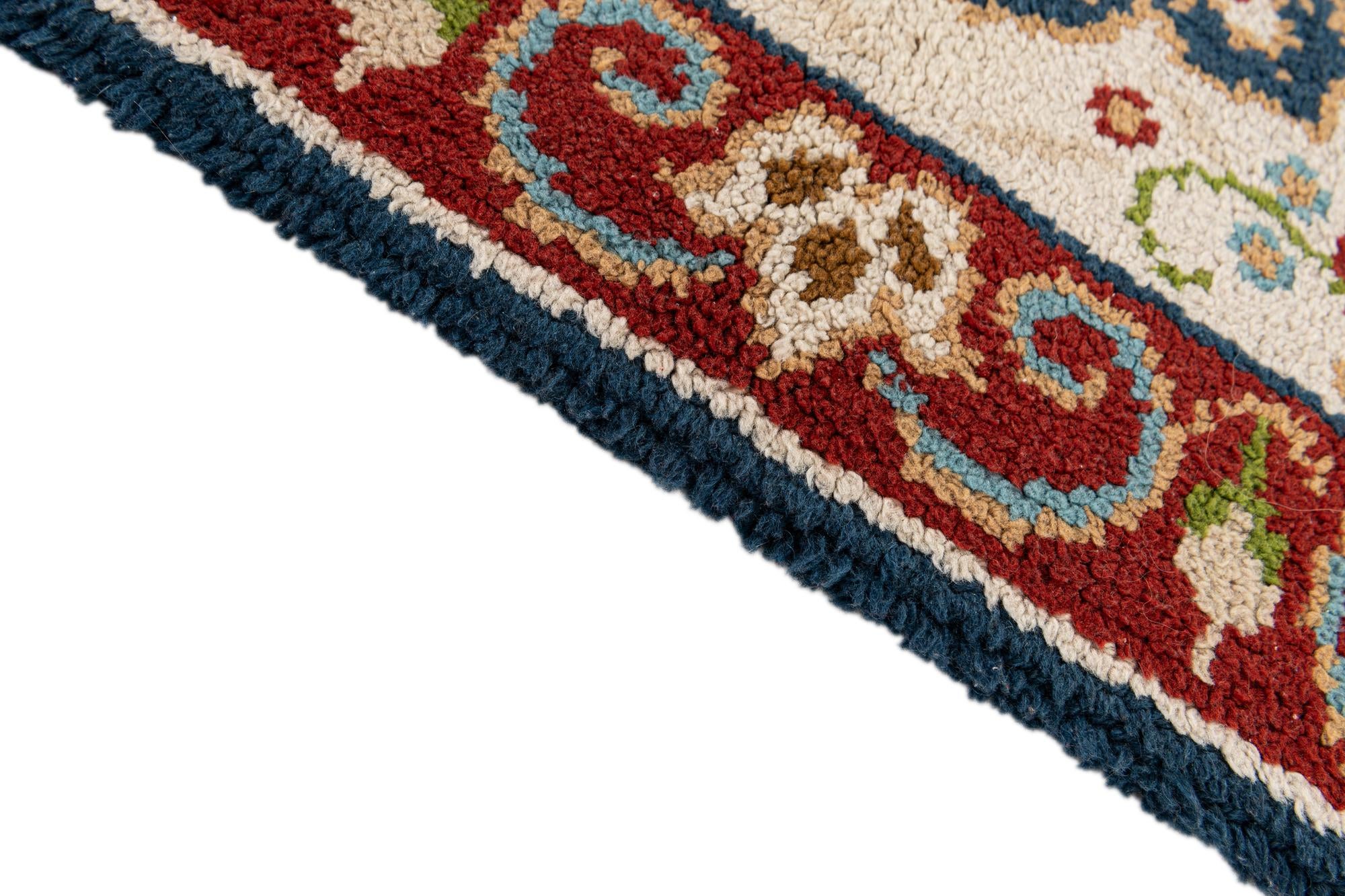 2' 10 x 4' 10 Hand Knotted Jaipur Agra Wool Rug