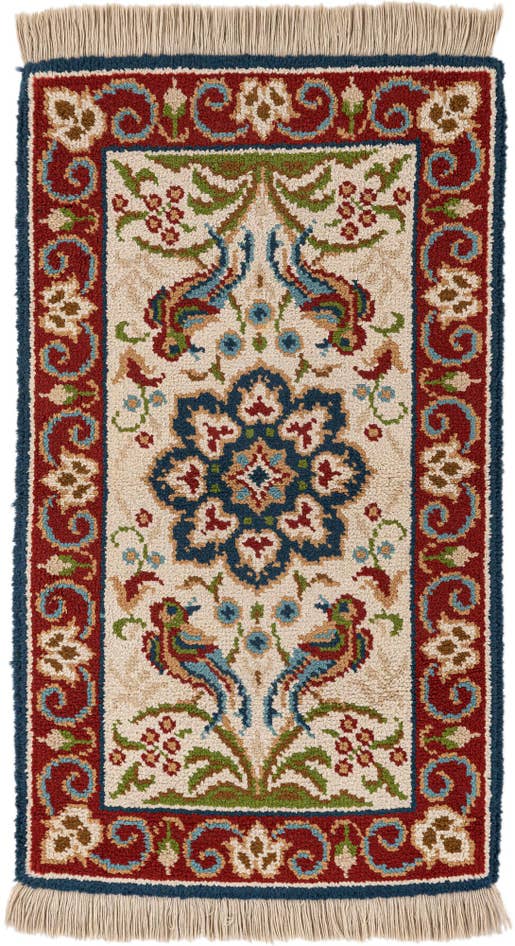 Detail image of 2' 10 x 4' 10 Hand Knotted Jaipur Agra Wool Rug