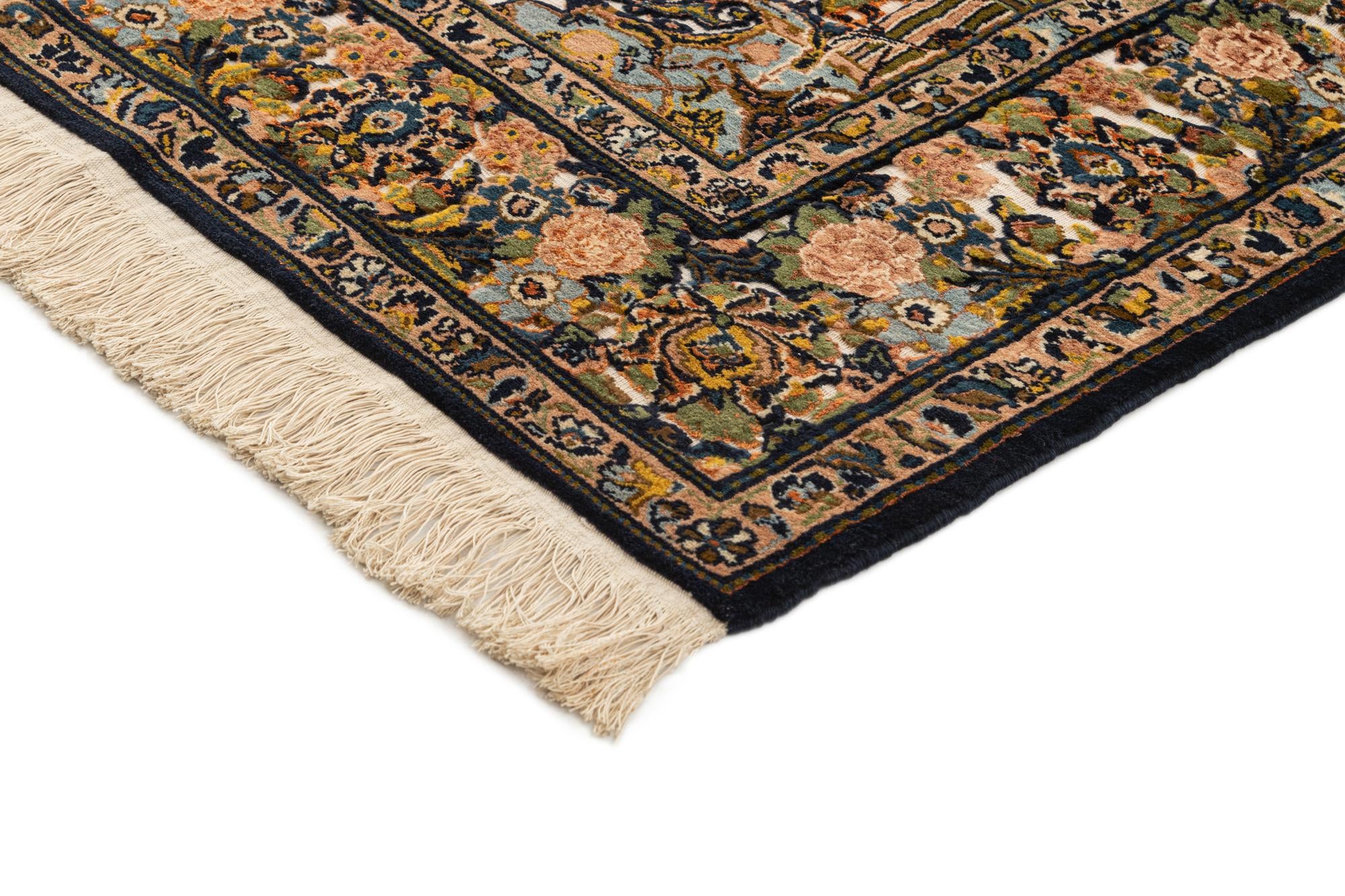 130cm x 205cm Hand Knotted Kashan Oriental Wool Rug