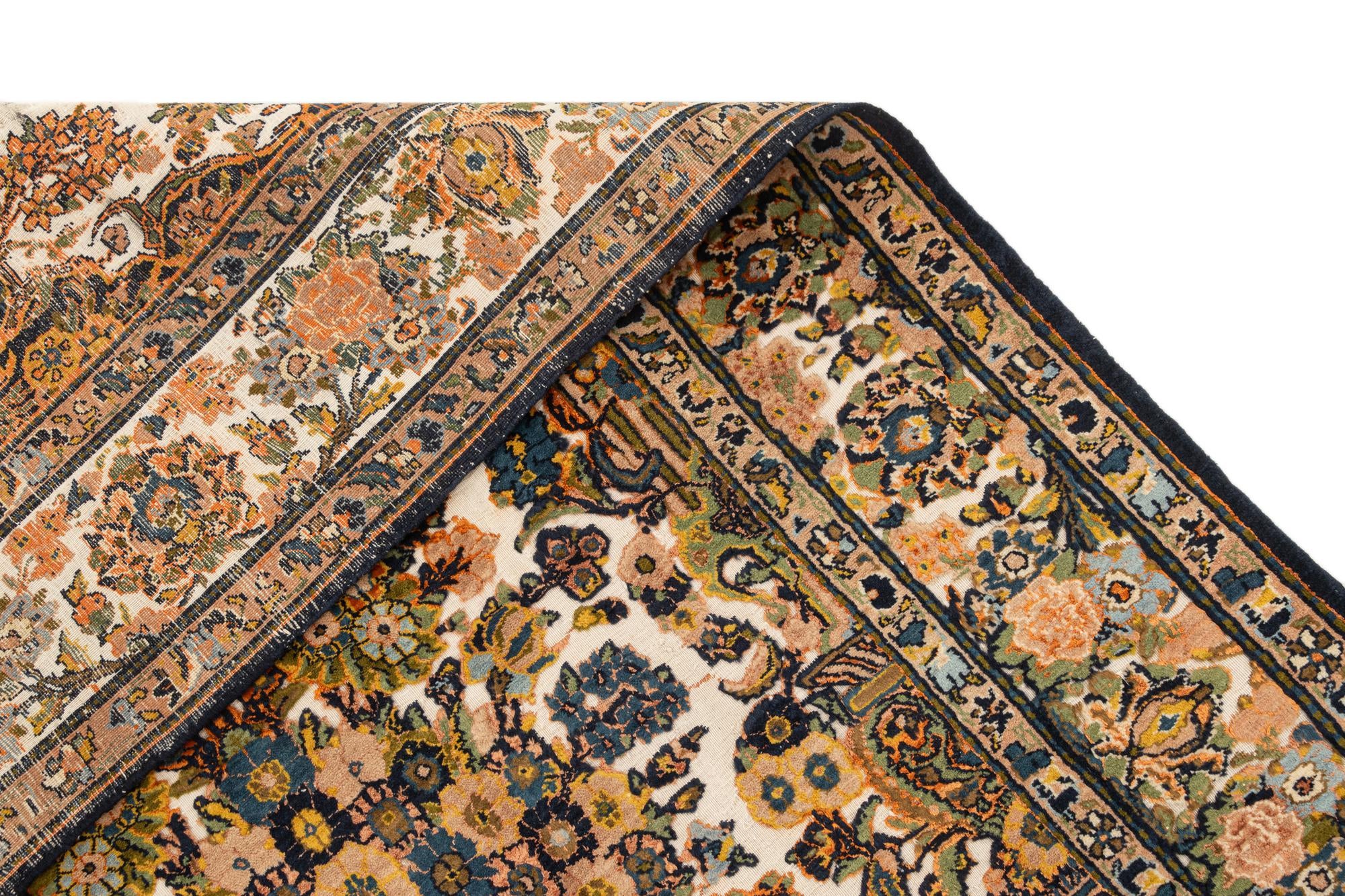 130cm x 205cm Hand Knotted Kashan Oriental Wool Rug