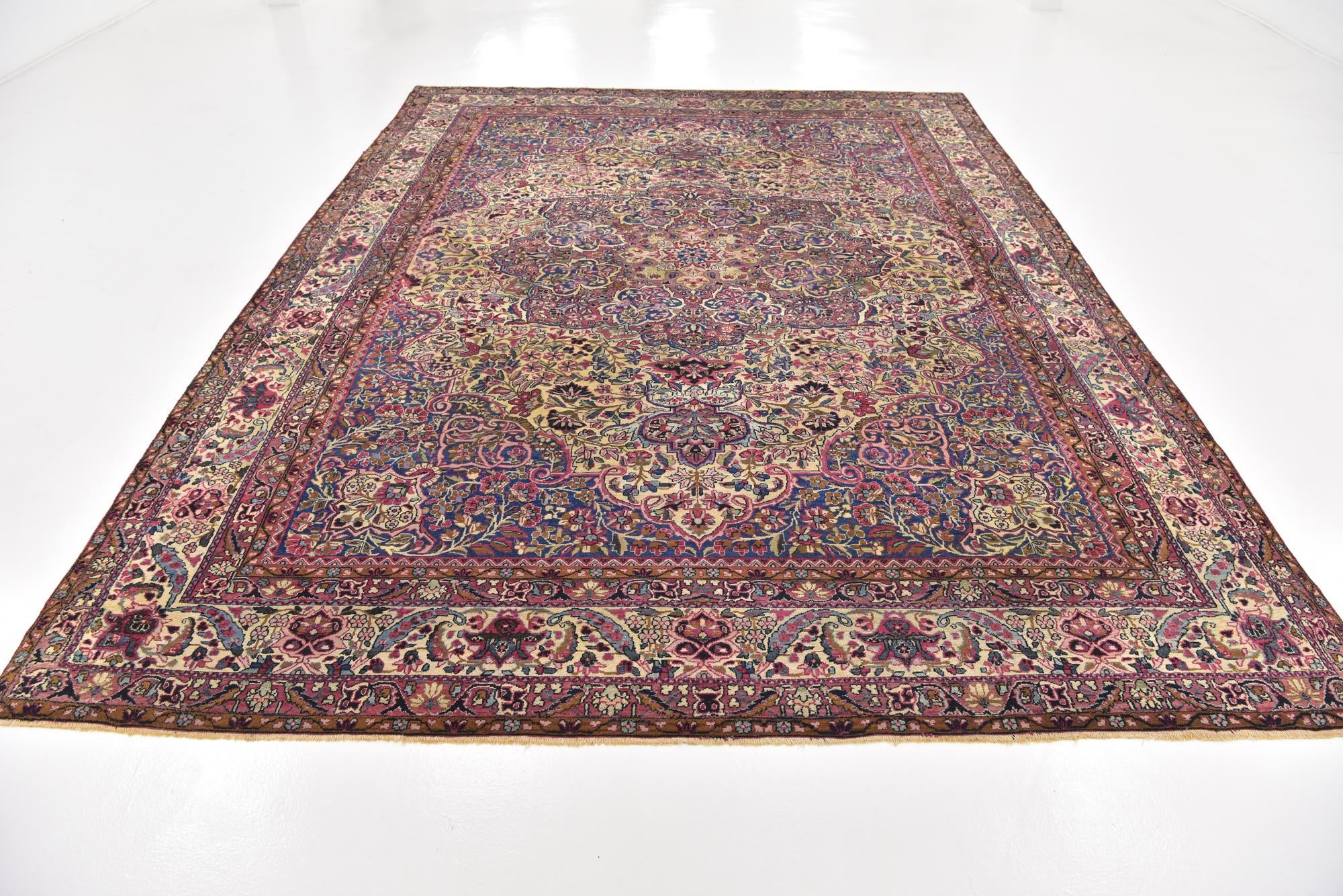 8' 9 x 11' 8 Hand Knotted Kashan Persian Wool Rug