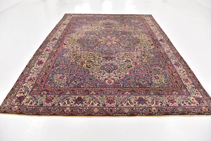 Detail image of 8' 9 x 11' 8 Hand Knotted Kashan Persian Wool Rug