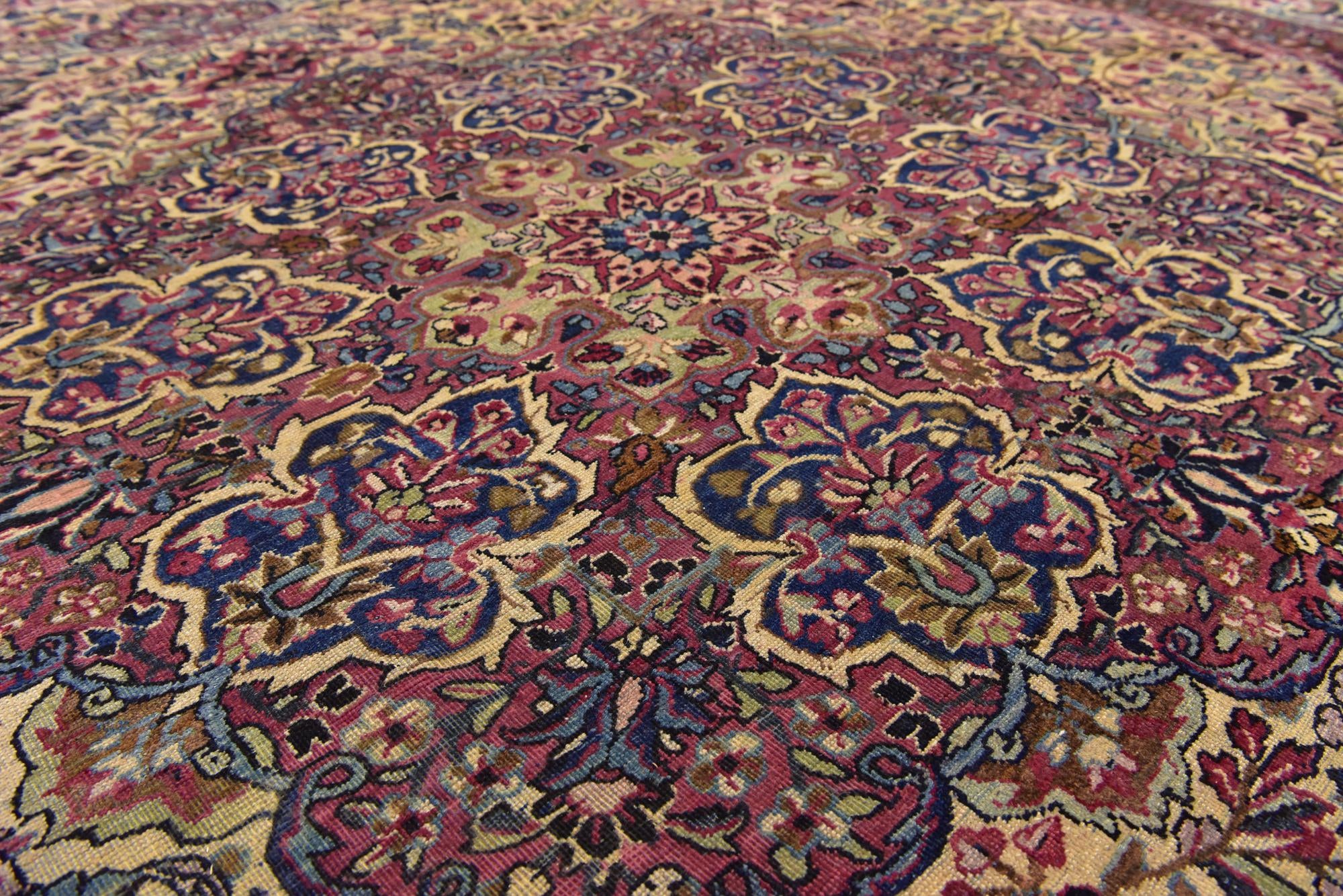 8' 9 x 11' 8 Hand Knotted Kashan Persian Wool Rug