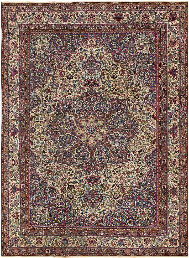 8' 9 x 11' 8 Hand Knotted Kashan Persian Wool Rug