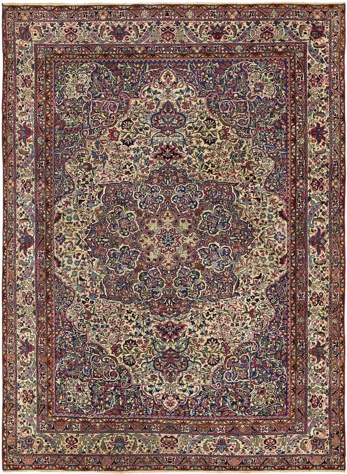 Detail image of 8' 9 x 11' 8 Hand Knotted Kashan Persian Wool Rug