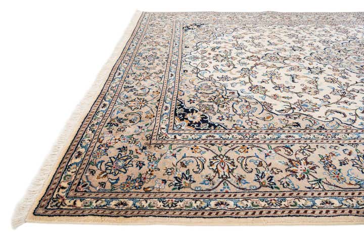 6' 7 x 9' 3 Hand Knotted Kashan Persian Wool Rug