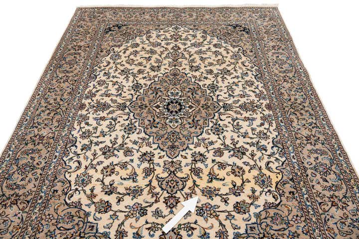 6' 7 x 9' 3 Hand Knotted Kashan Persian Wool Rug