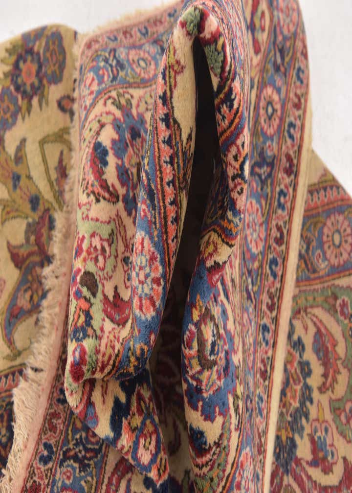 7' 3 x 10' 5 Hand Knotted Kashan Persian Wool Rug