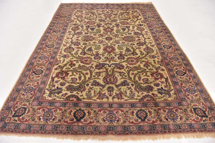 7' 3 x 10' 5 Hand Knotted Kashan Persian Wool Rug