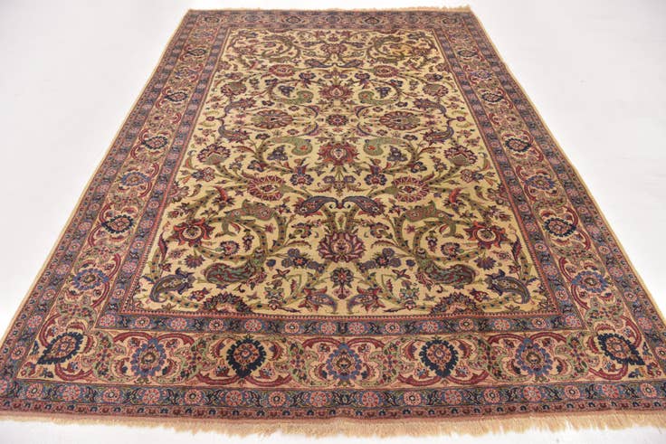 Detail image of 7' 3 x 10' 5 Hand Knotted Kashan Persian Wool Rug