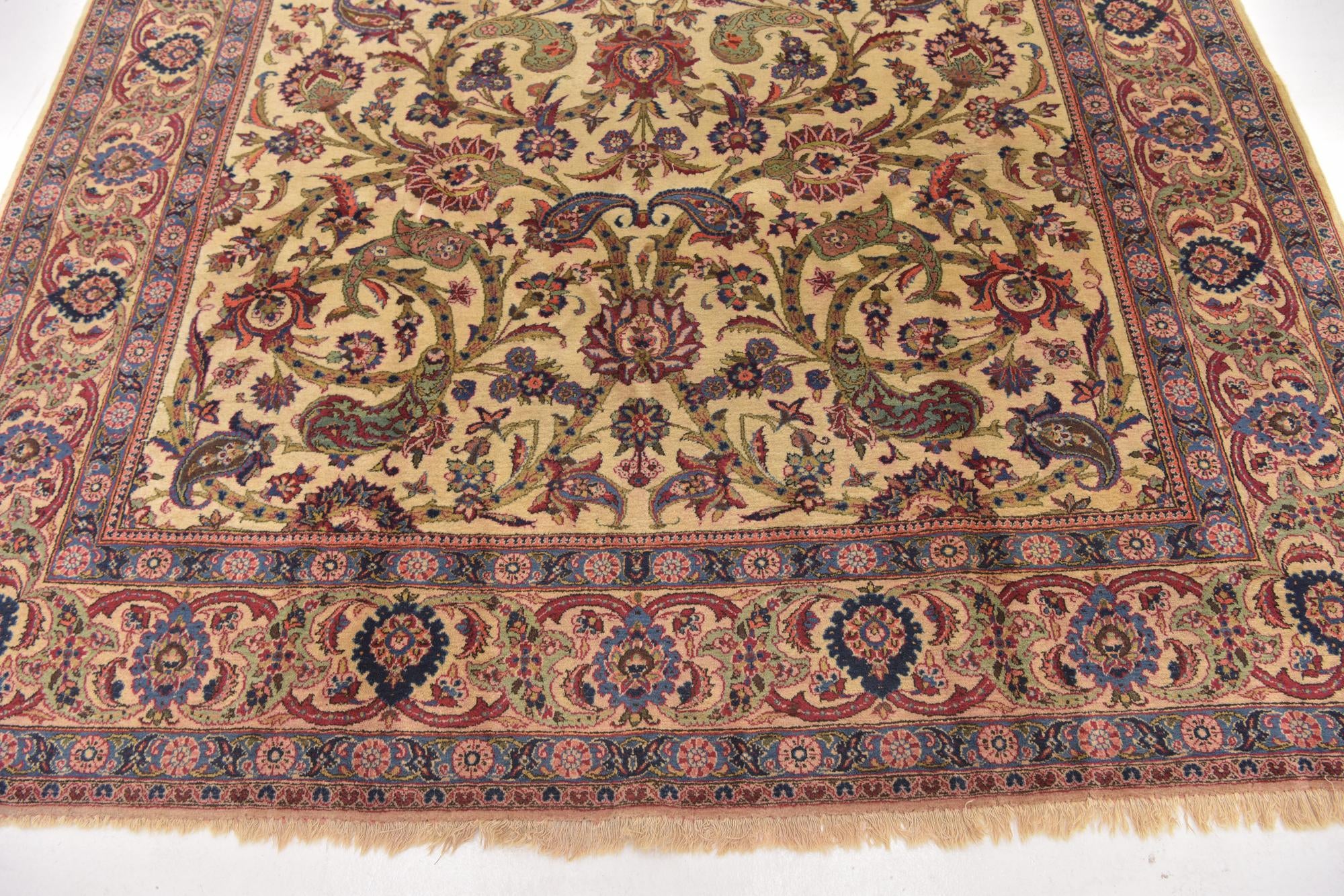 7' 3 x 10' 5 Hand Knotted Kashan Persian Wool Rug