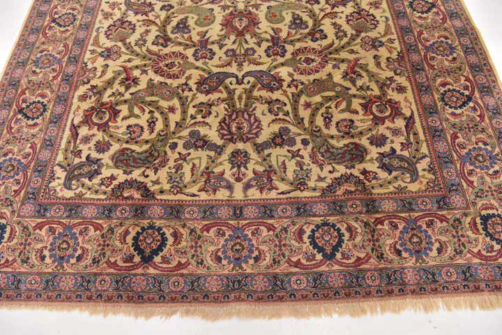 7' 3 x 10' 5 Hand Knotted Kashan Persian Wool Rug
