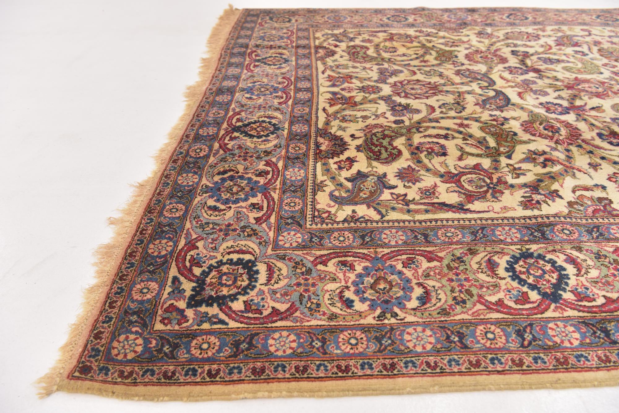 7' 3 x 10' 5 Hand Knotted Kashan Persian Wool Rug