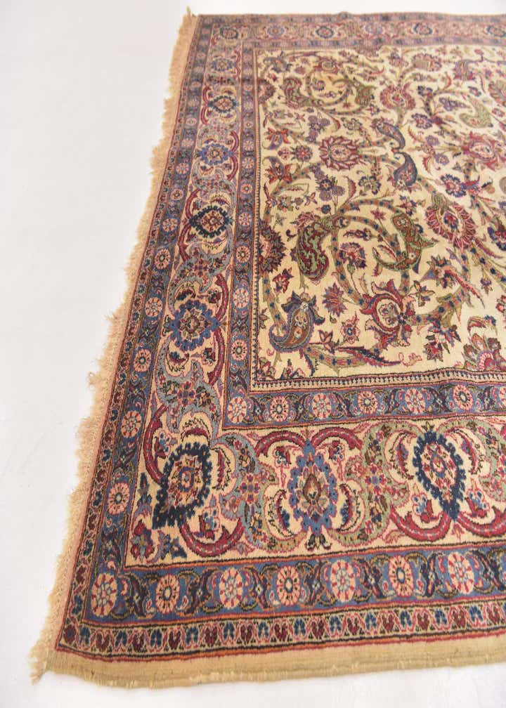 7' 3 x 10' 5 Hand Knotted Kashan Persian Wool Rug