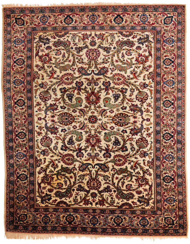 Detail image of 7' 3 x 10' 5 Hand Knotted Kashan Persian Wool Rug