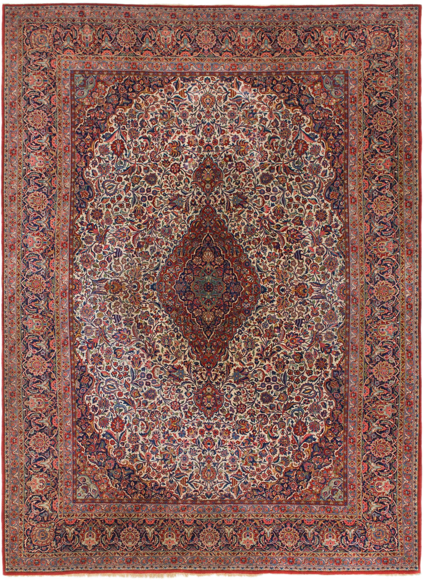 8' 8 x 12' 2 Hand Knotted Kashan Persian Rug