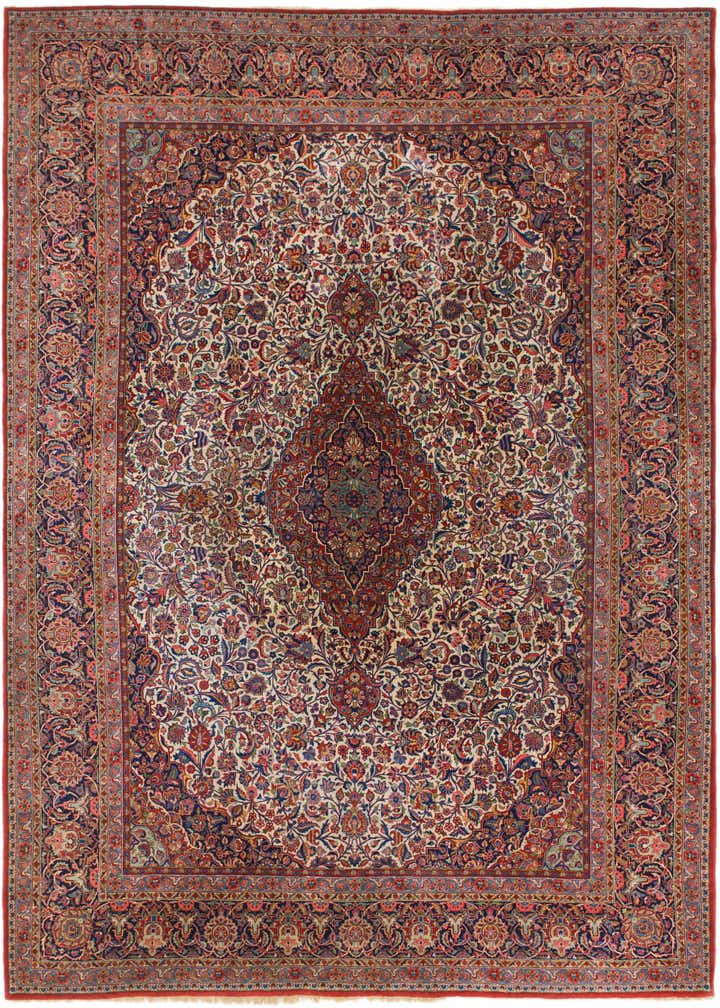8' 8 x 12' 2 Hand Knotted Kashan Persian Rug