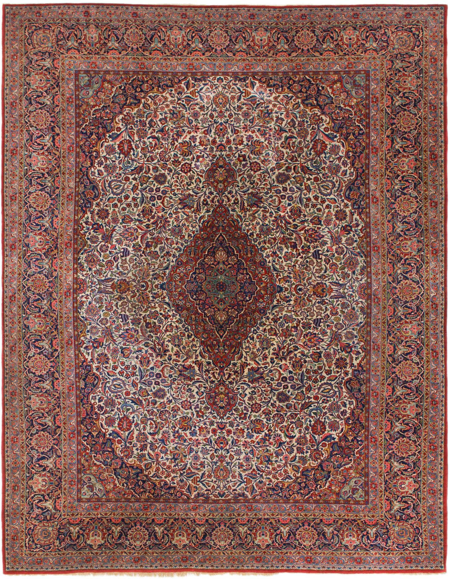 8' 8 x 12' 2 Hand Knotted Kashan Persian Rug