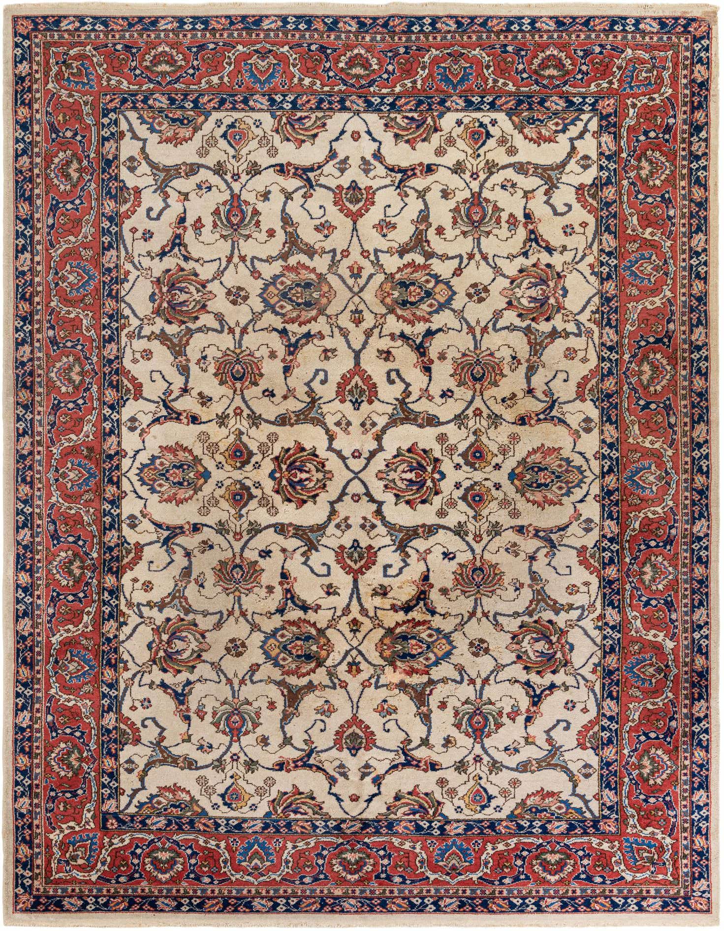 8' 8 x 11' 10 Hand Knotted Kashan Persian Wool Rug