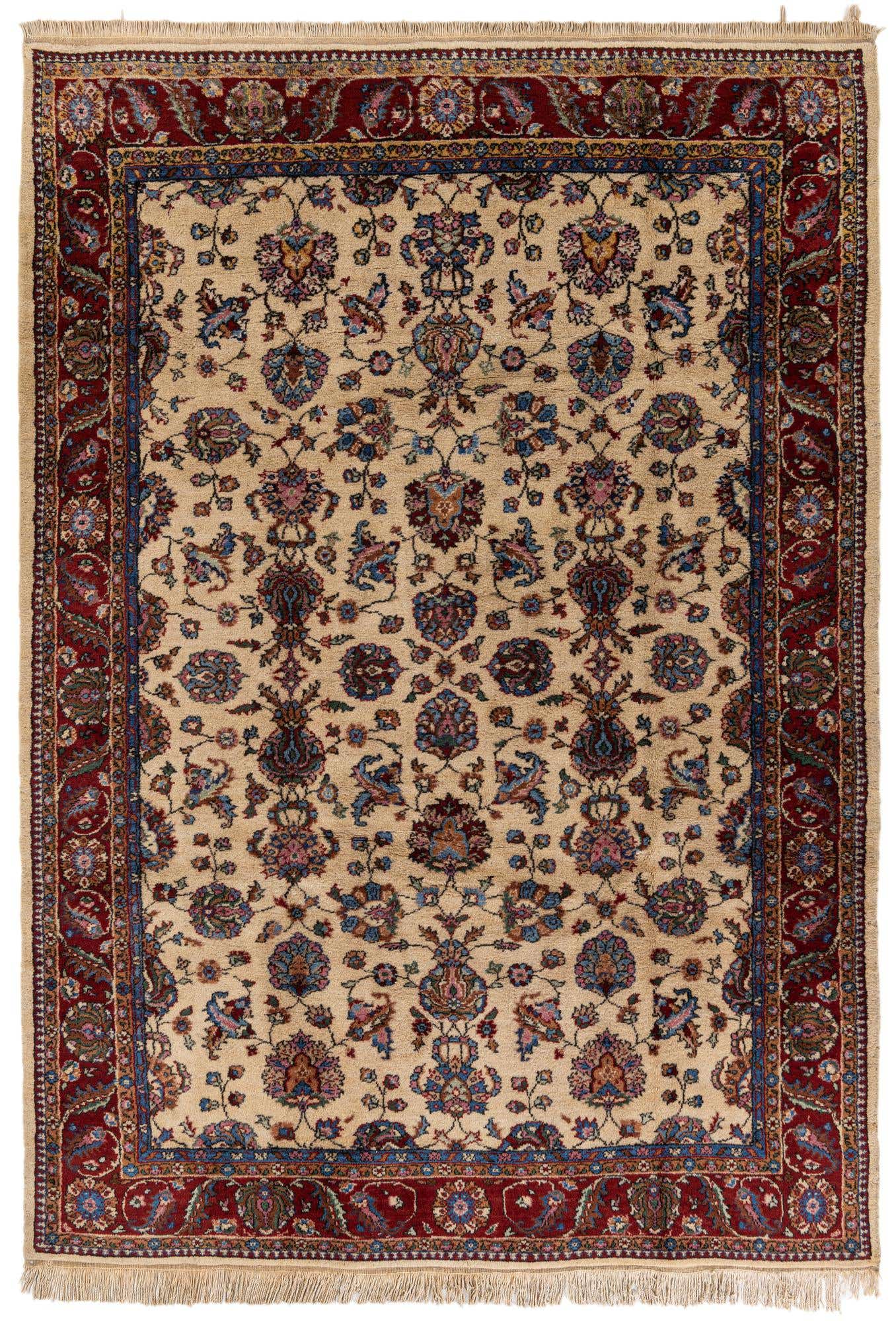 7' 2 x 10' 2 Hand Knotted Kashan Wool Rug