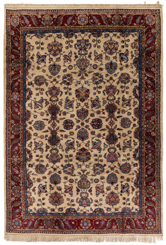 7' 2 x 10' 2 Hand Knotted Kashan Wool Rug